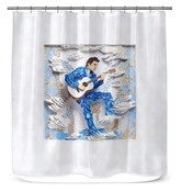 Elegant Shower Curtain featuring a Radiant Sunburst Papercut pattern.